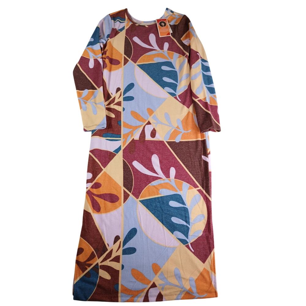 Latino Heritage Month Dress Womens Large Brown Bodycon Geo Print Target NWT